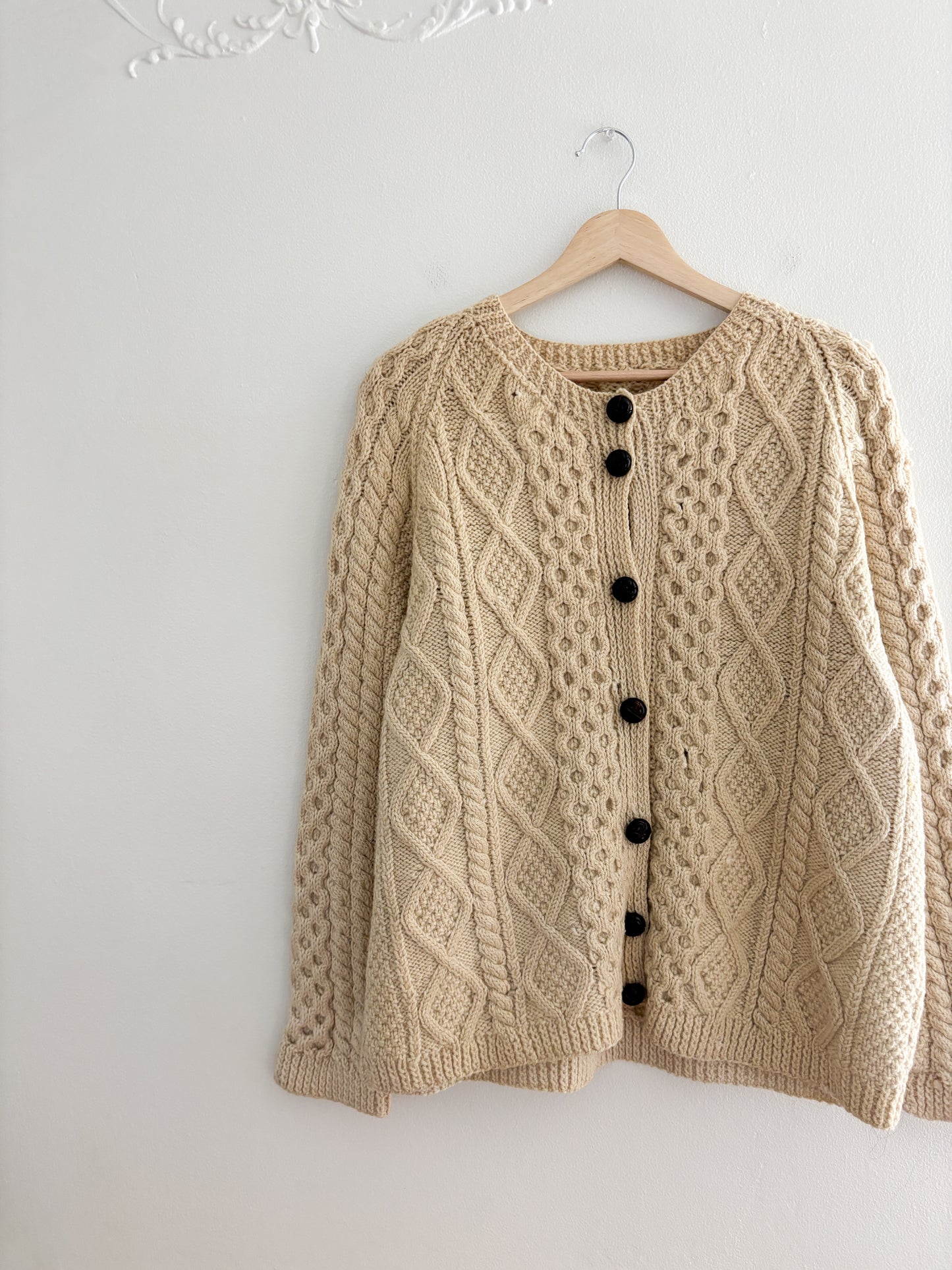 Vintage Hand Knit Wool Cardigan