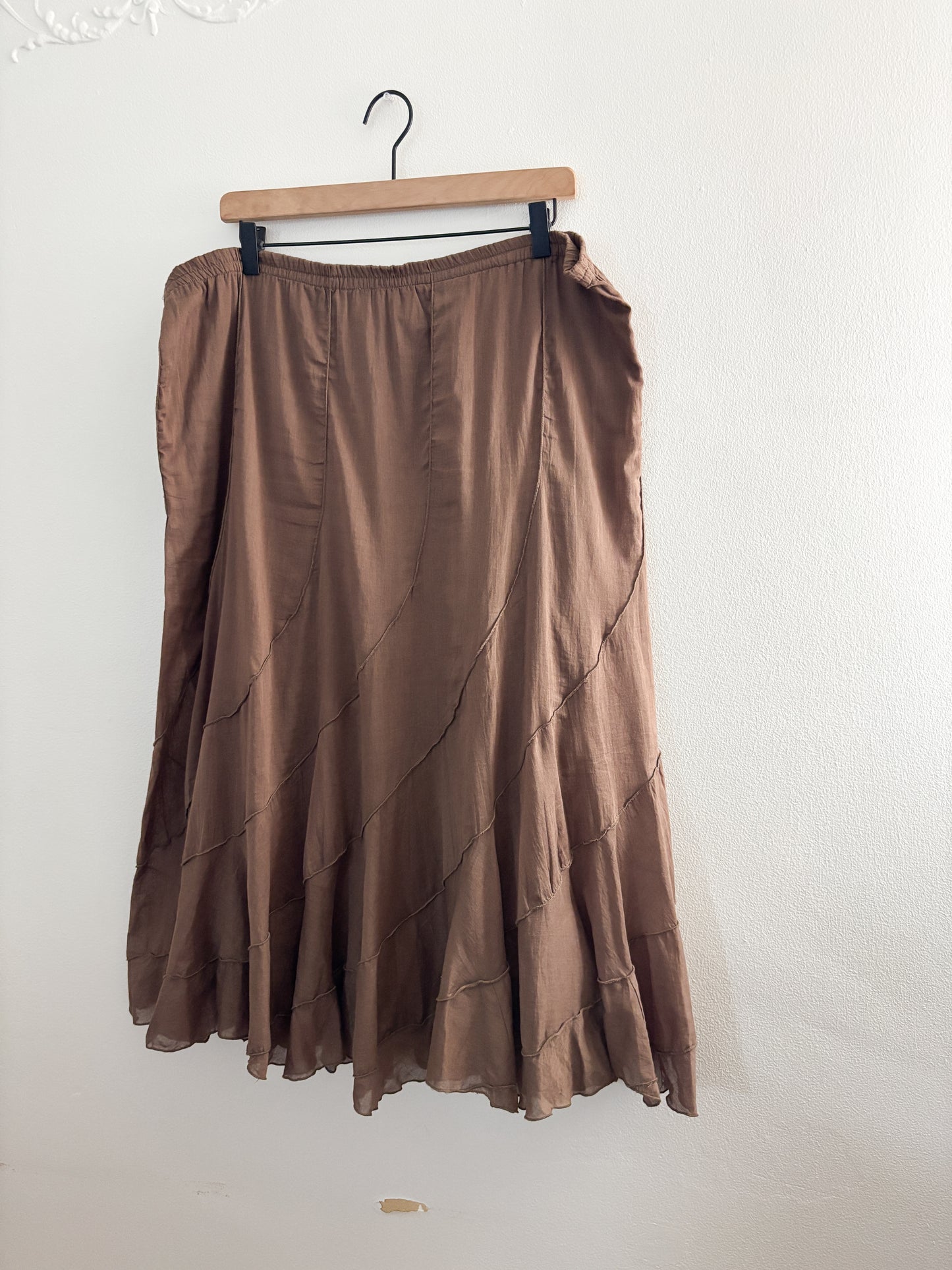 Vintage Brown Flowy Skirt