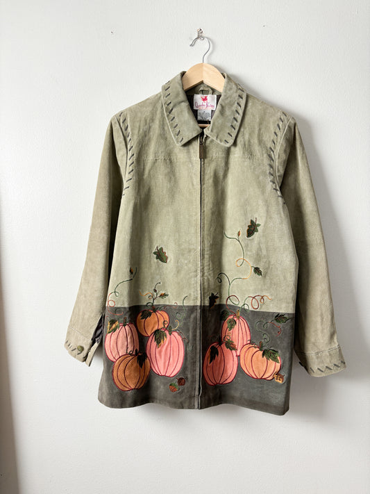 Vintage Pumpkin Leather Jacket (M)