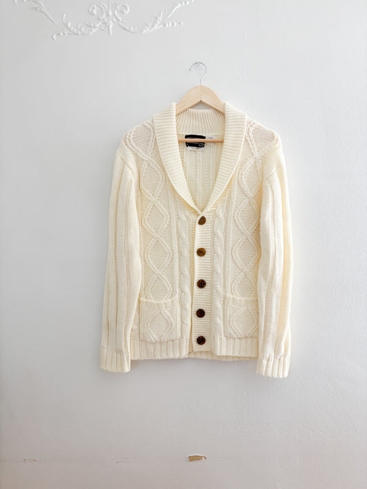 Vintage Cableknit Cardigan (M)