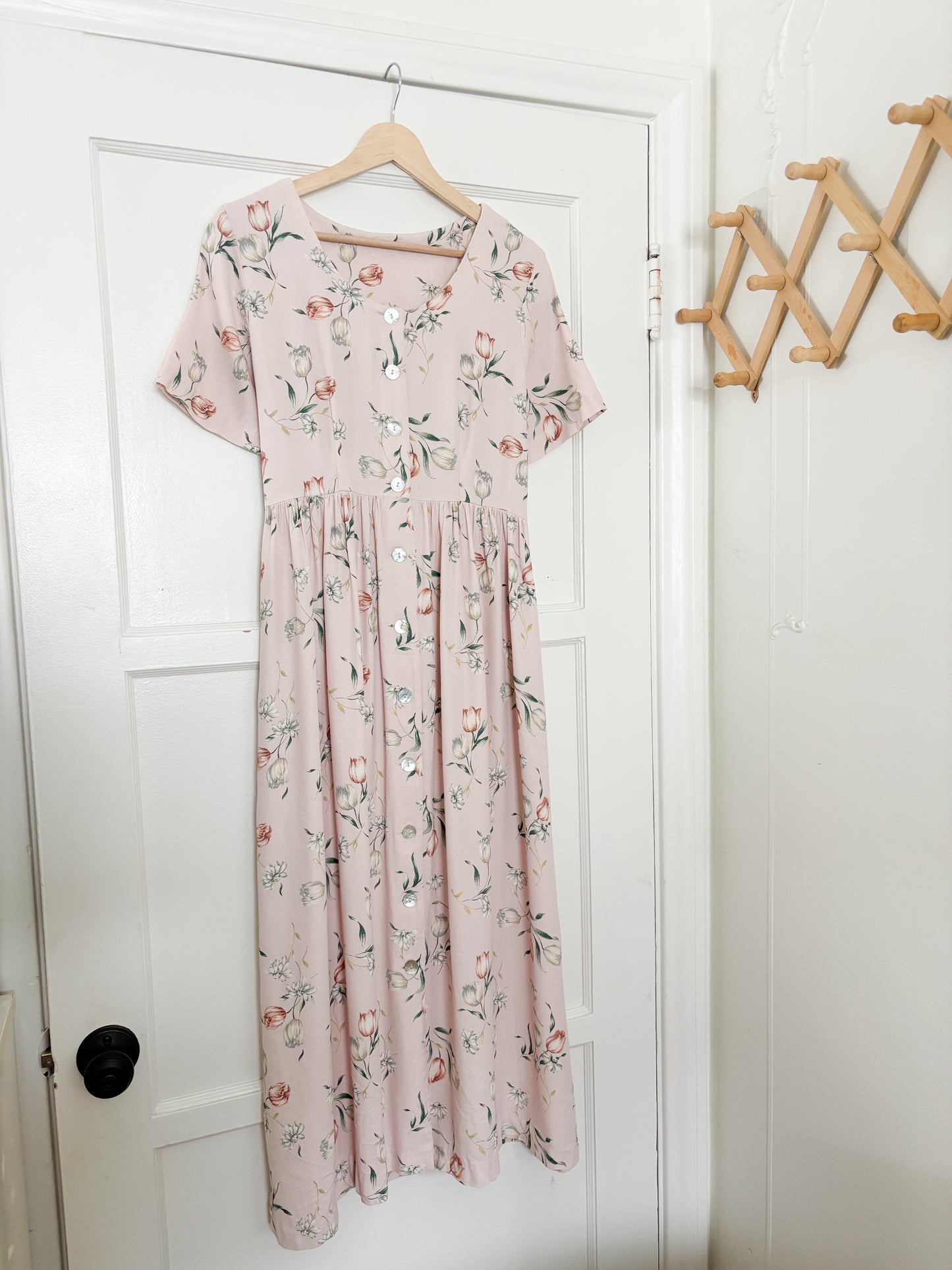 Vintage Floral Pink Dress