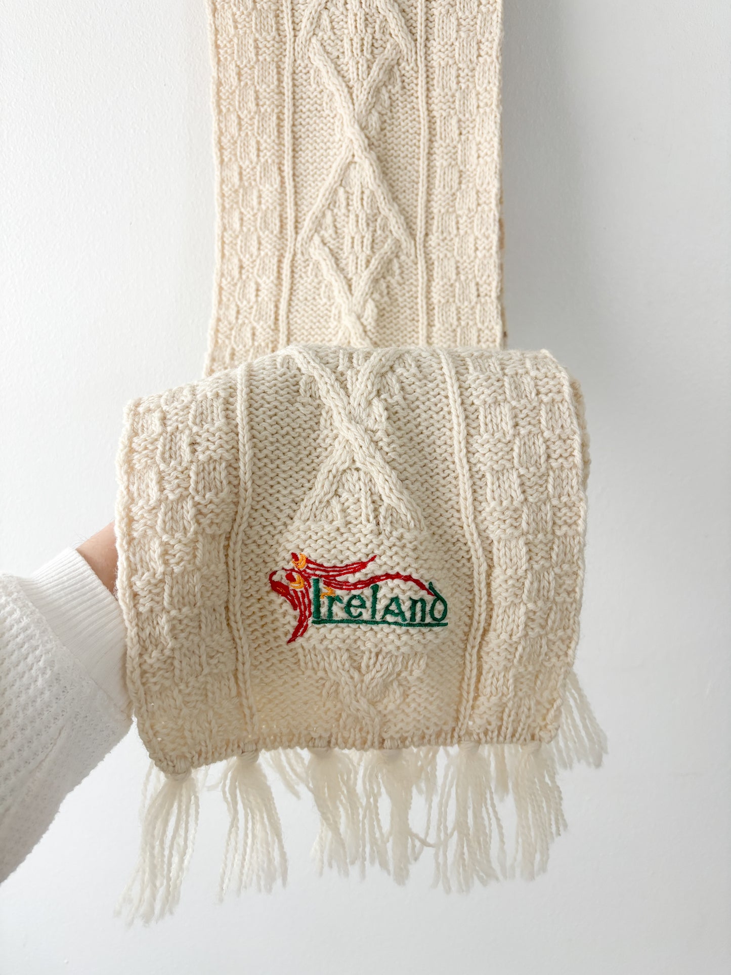 Vintage Ireland Wool Knit Scarf (OS)