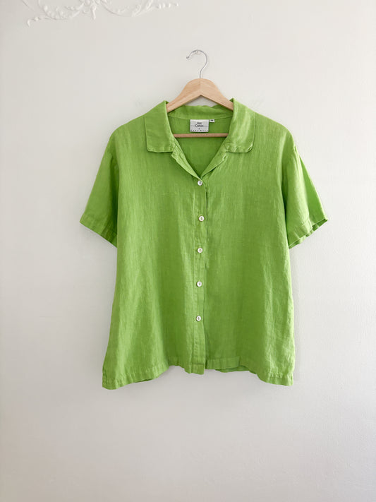 Vintage Hot Cotton Green button up (M)