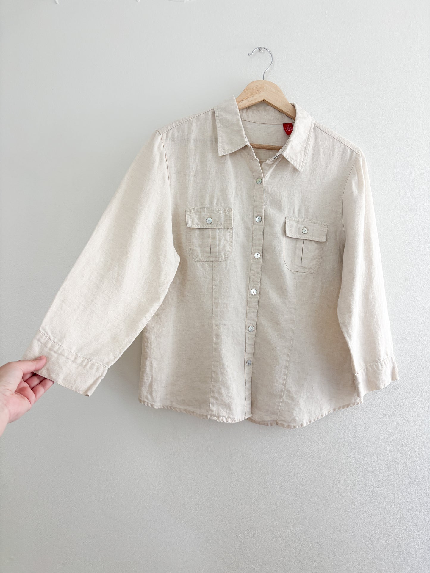 Vintage Linen Button Up (M)