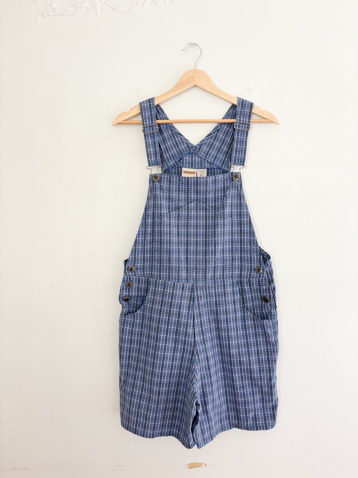 Vintage Plaid Overalls (S)