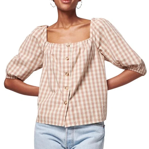 Faherty Gingham Blouse (XL)