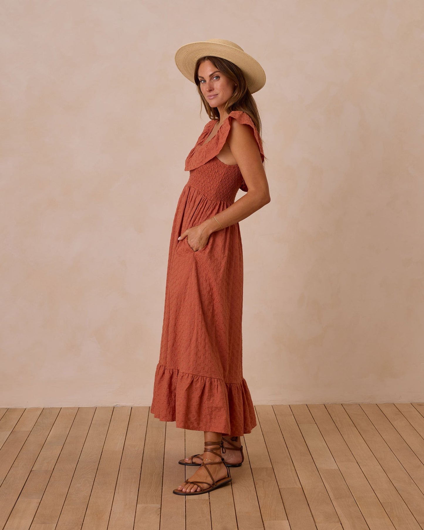 NWT Rylee + Cru Gia Ruffle Smocked Dress