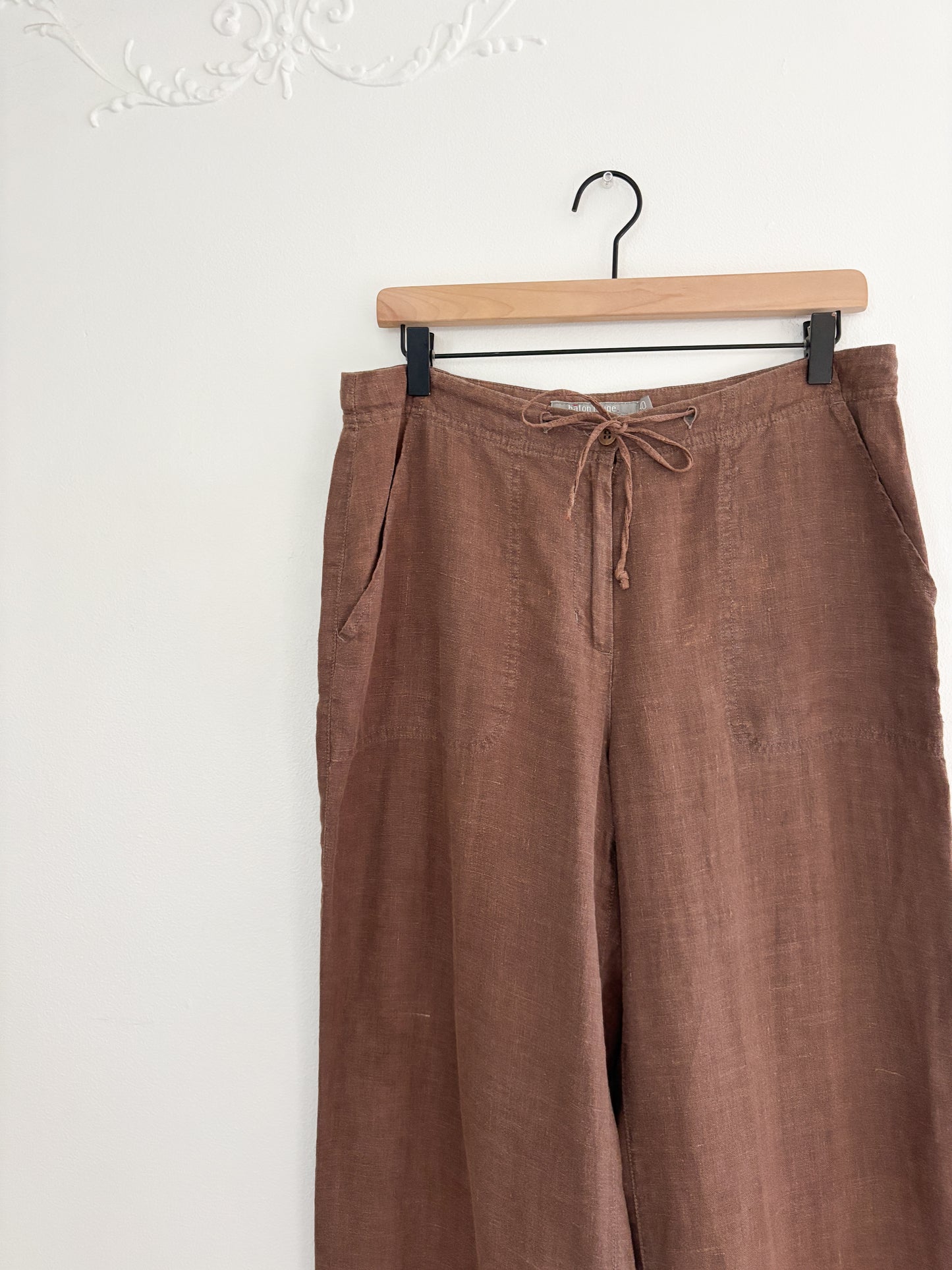 Vintage Brown Linen Pants (30/31”)