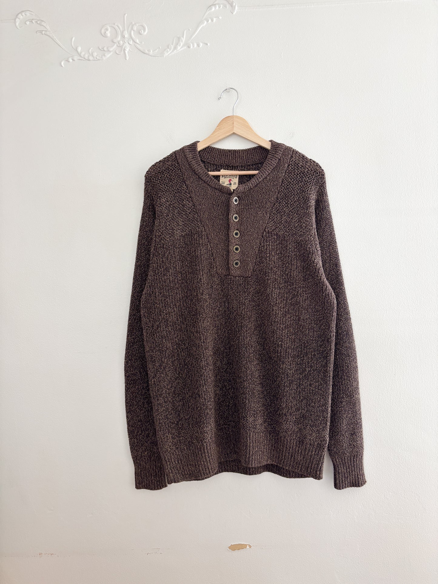 Redhead Brown Henley Sweater (M)