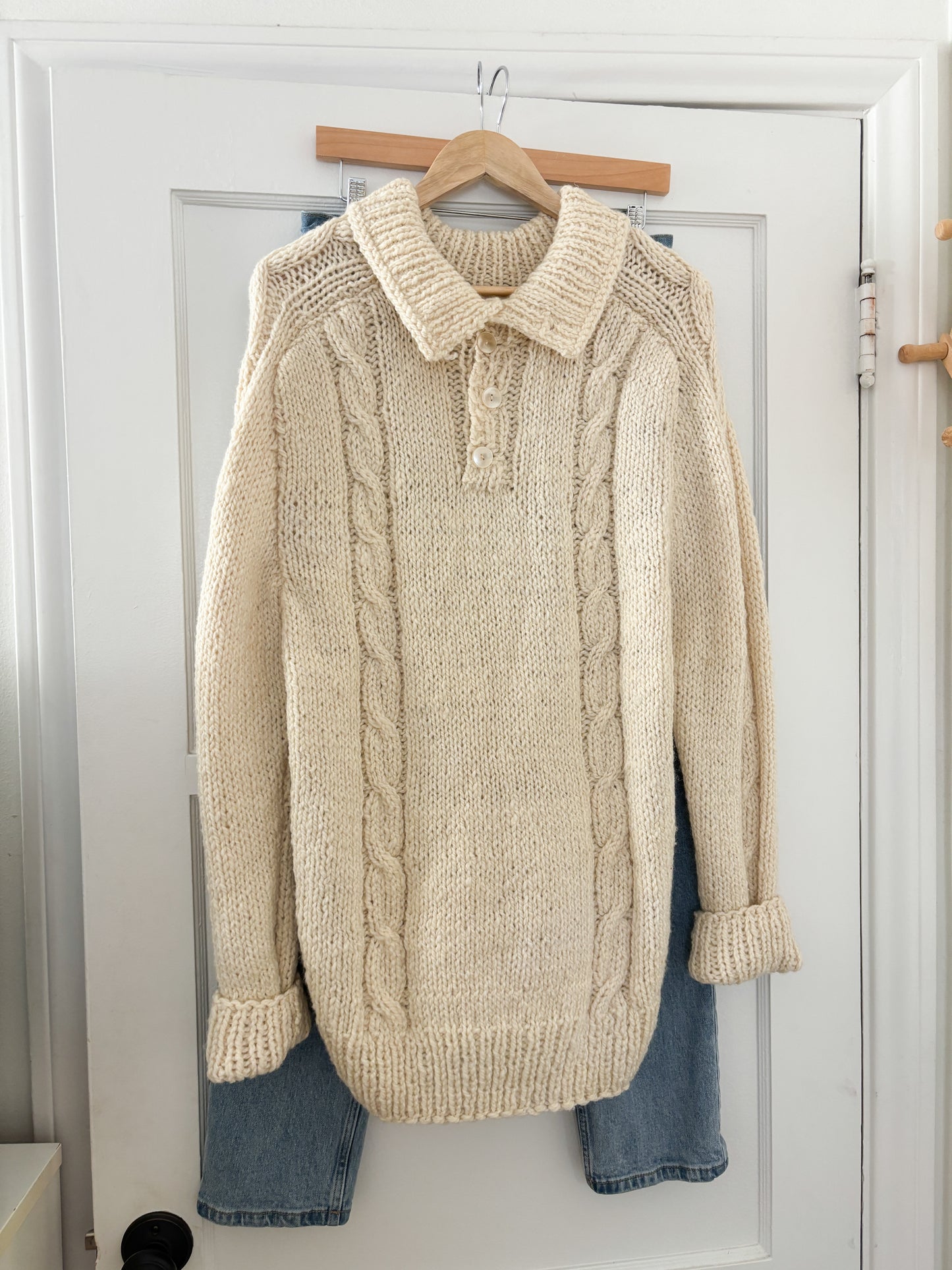 HandKnit Collared Sweater (M/L)