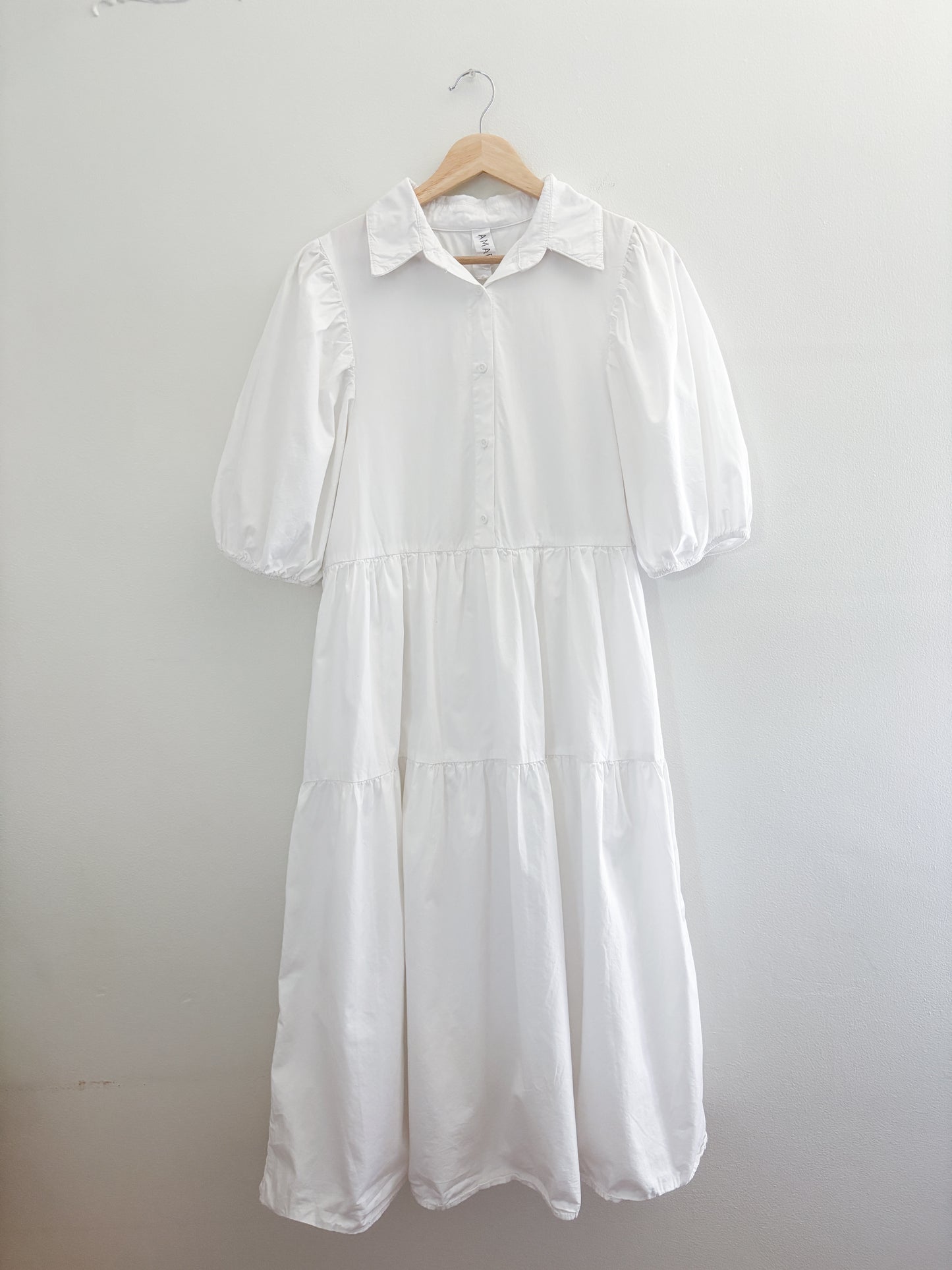 Amadi Tiered Puff Sleeve Dress (S)