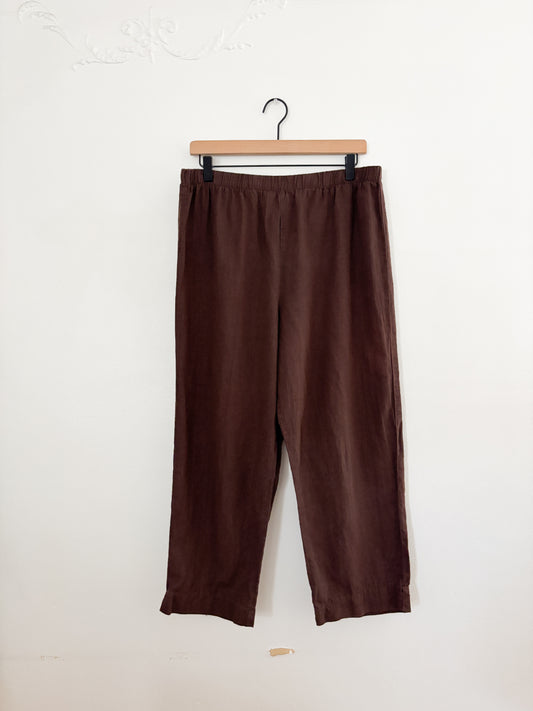 Hot Cotton Brown Linen Pants (L)