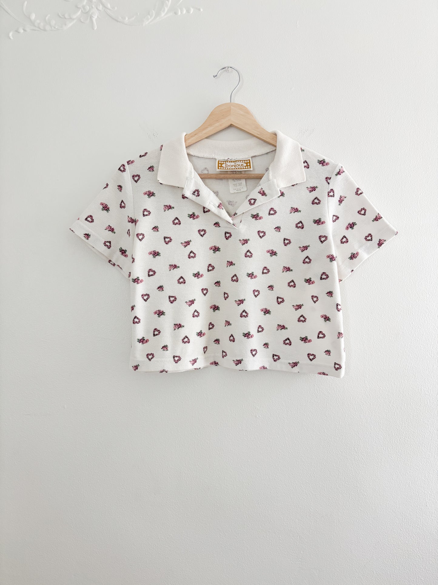 Vintage Floral Cropped Polo (M)