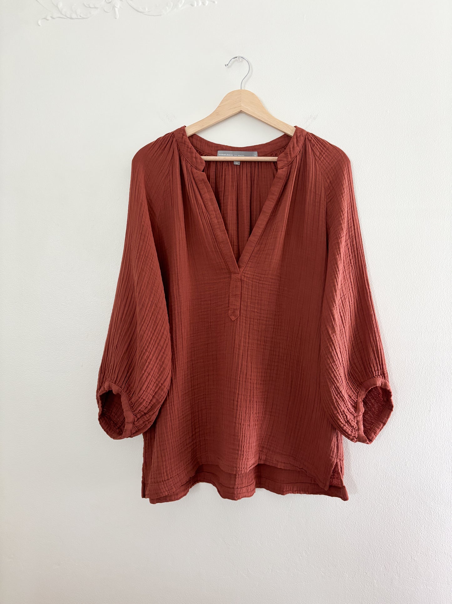Ocean Main Gauze Blouse (L/XL)