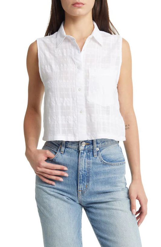Brixton Collared Crop Top (S)
