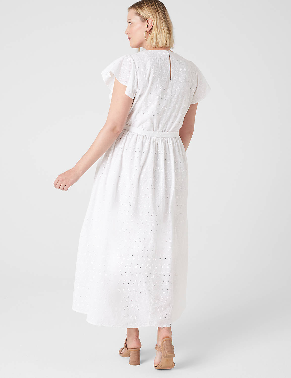 Lane Bryant Flutter Sleeve Eyelet Maxi Dress (L/XL)
