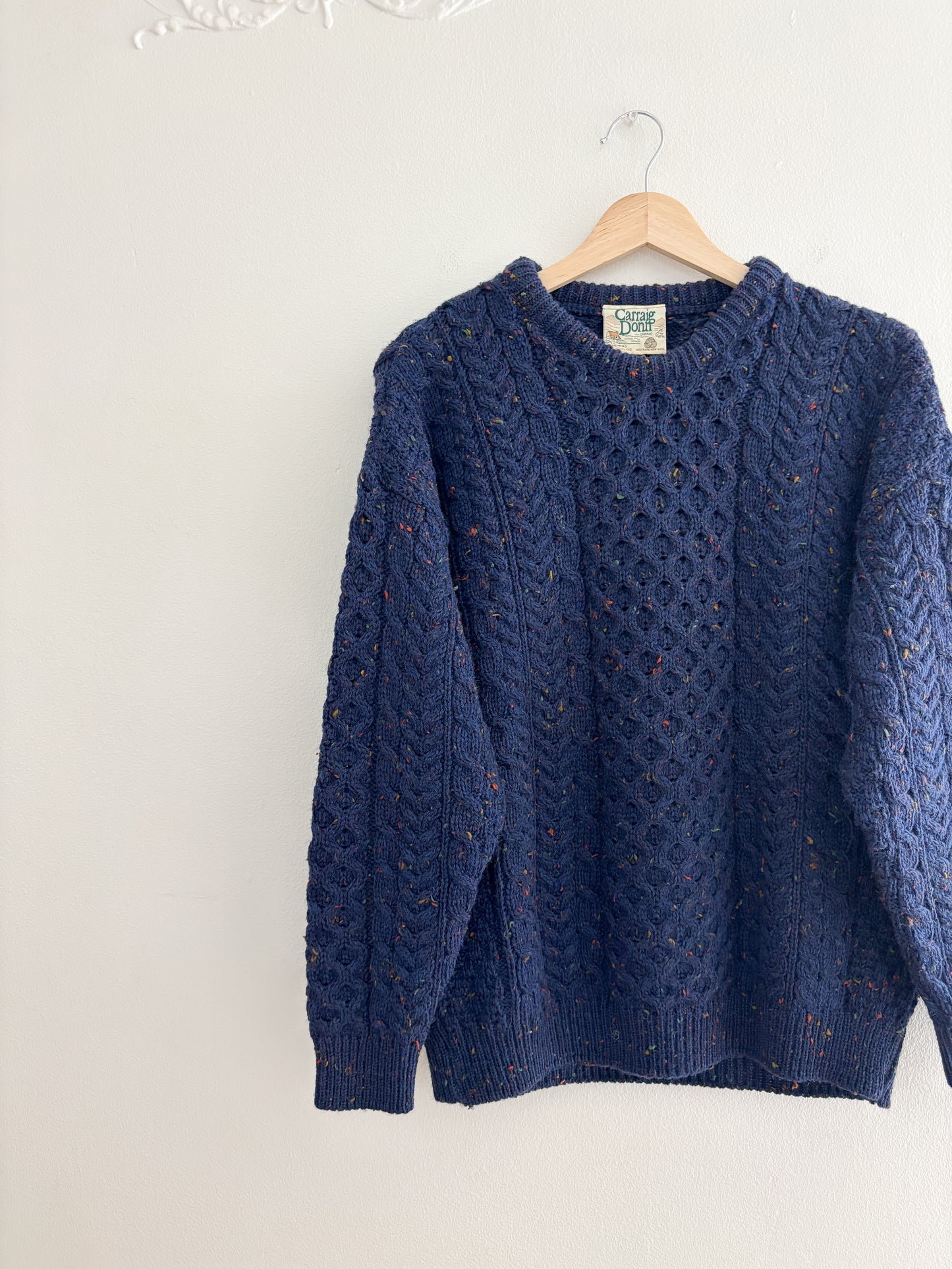 Vintage Navy Blue Speckled Fisherman Sweater (S)