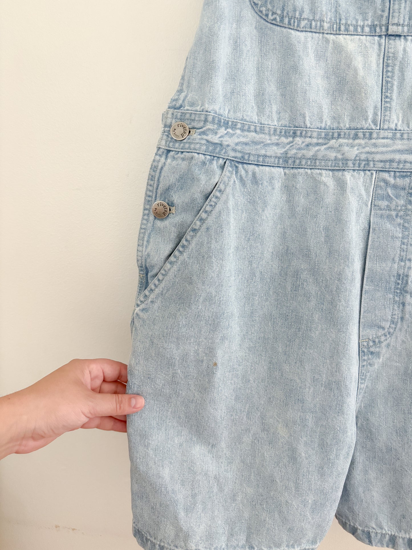 Vintage Riveted By Lee Light Wash Shortalls
