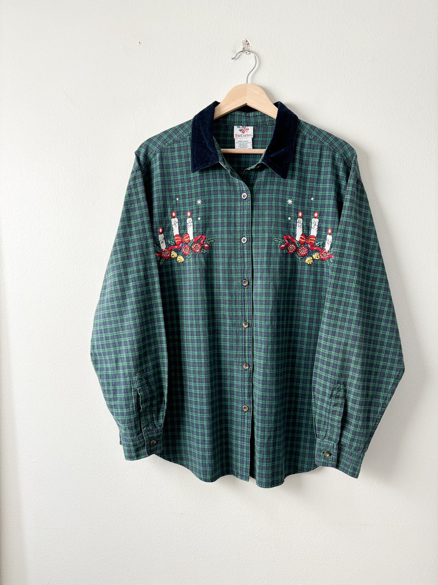 Vintage Holiday Candles Flannel