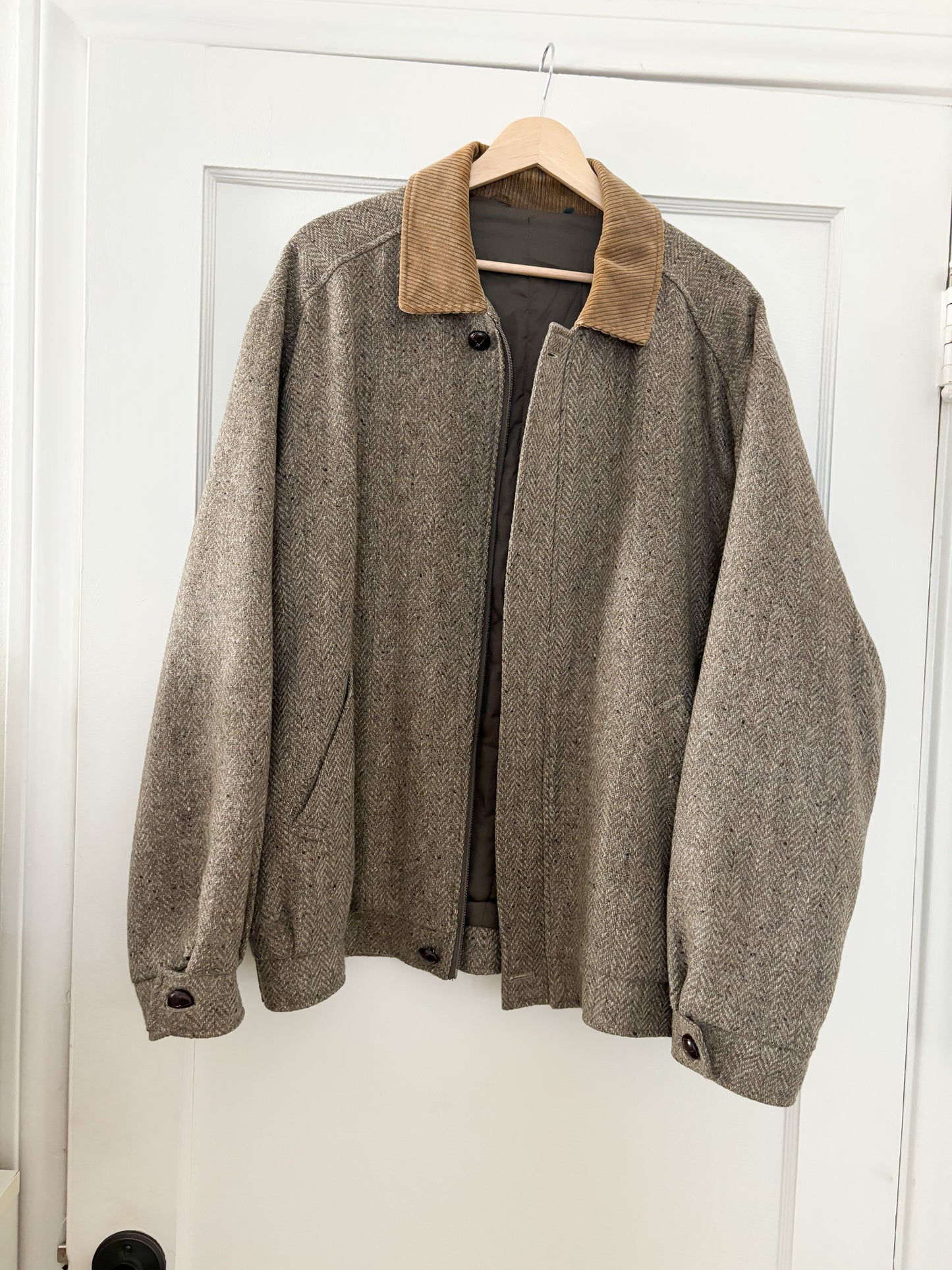 Vintage Tweed Bomber Jacket (XL/XXL)