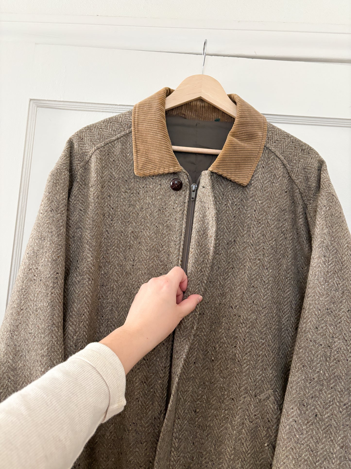 Vintage Tweed Bomber Jacket (XL/XXL)