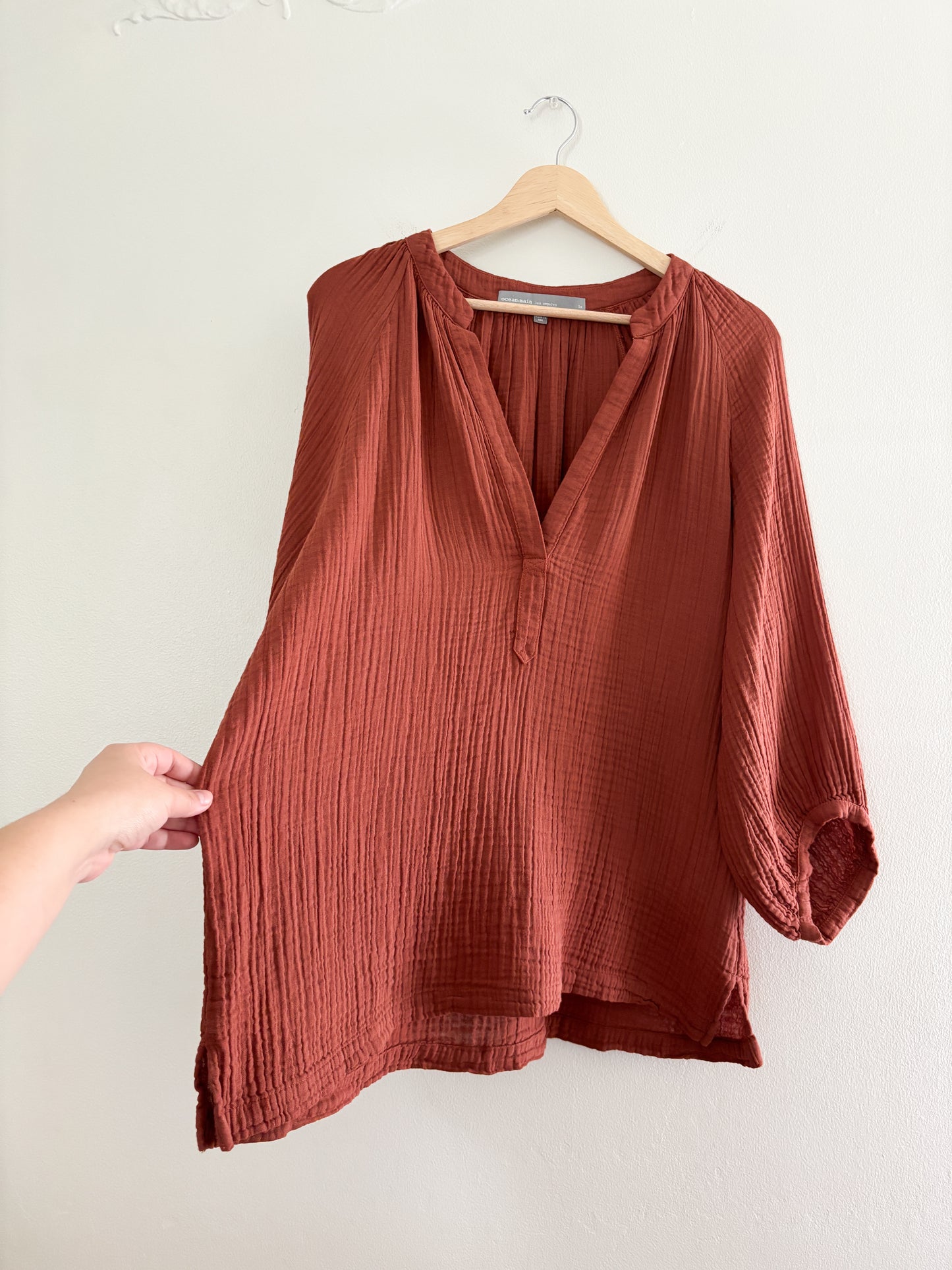 Ocean Main Gauze Blouse (L/XL)