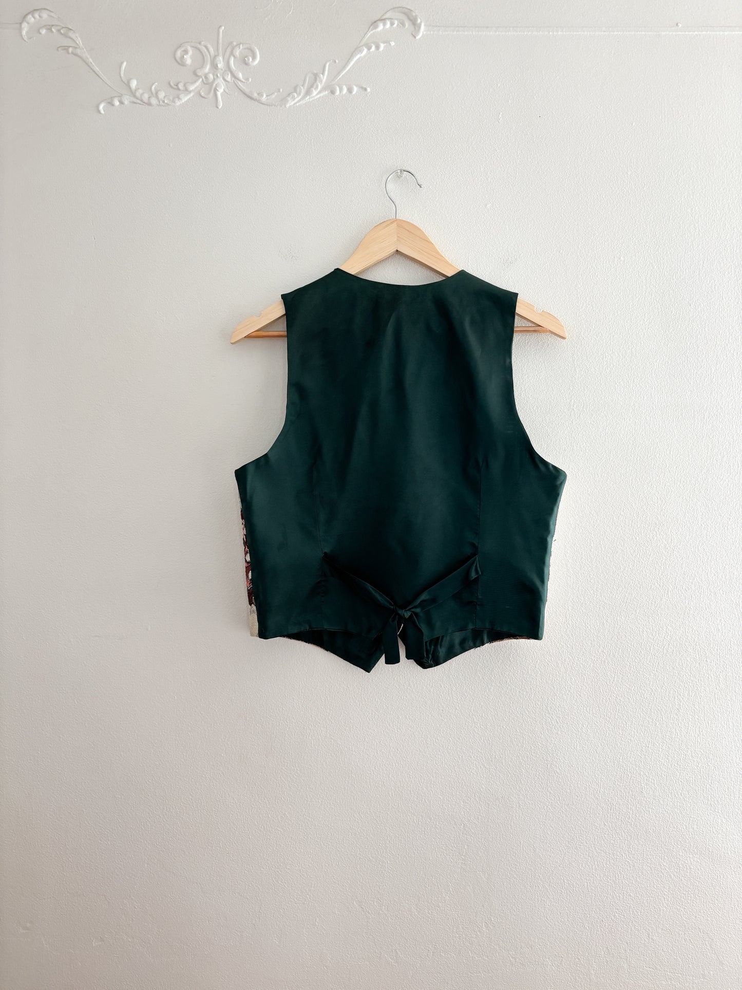 Vintage Nutcracker Green Tapestry Vest (M)