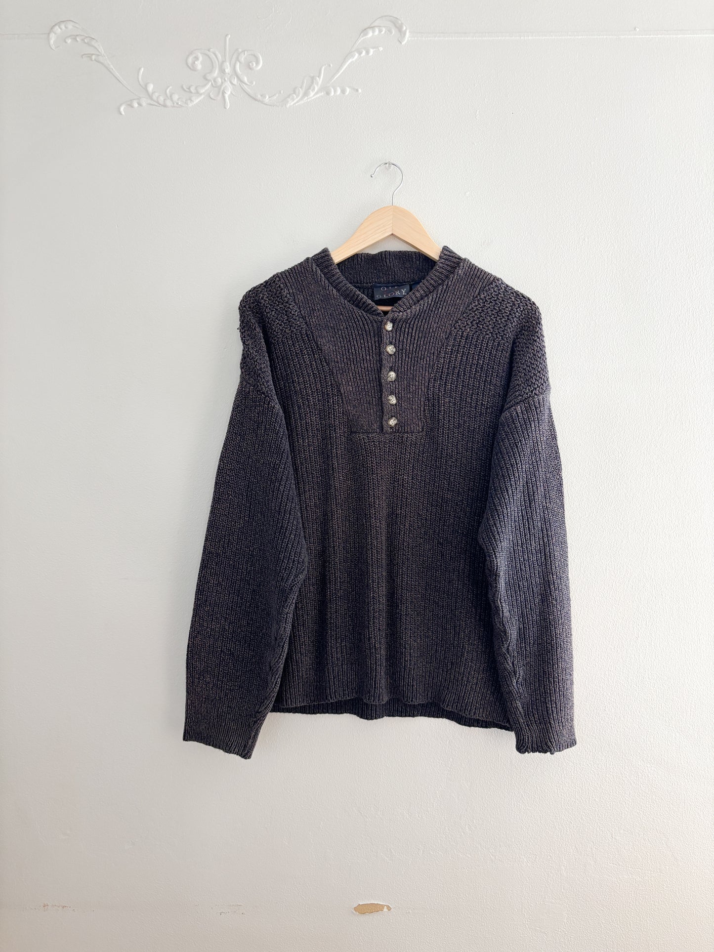 Vintage Old Glory Knit Henley (M)