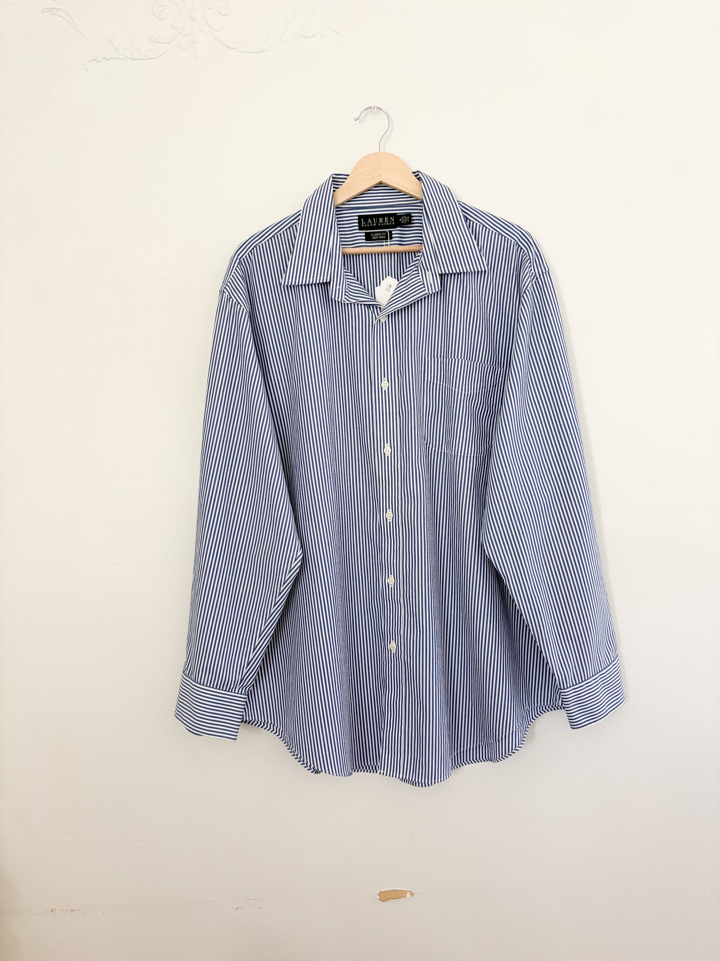Vintage Ralph Lauren Blue Striped Button Up (18)
