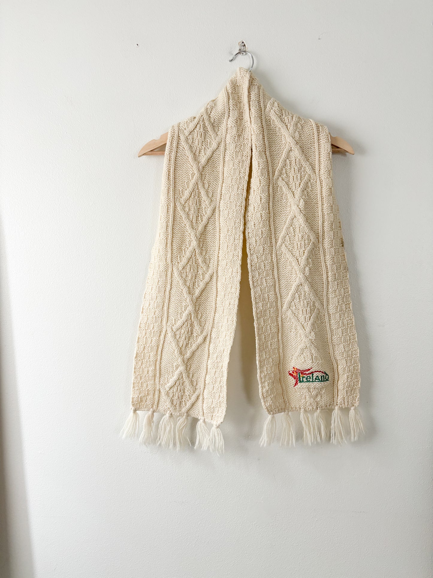 Vintage Ireland Wool Knit Scarf (OS)