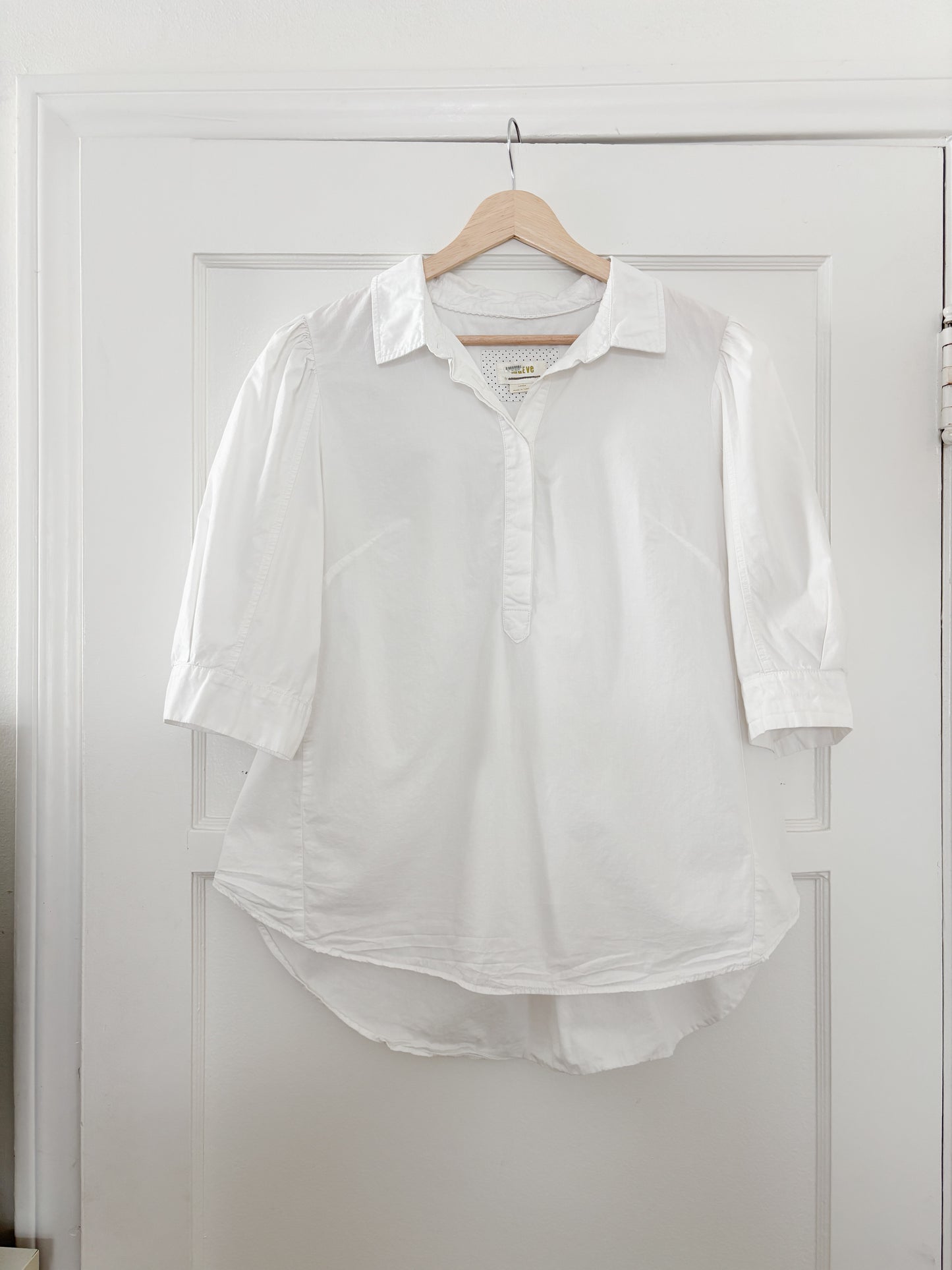 Anthropologie Maeve Puff Sleeve Collared Top (L)