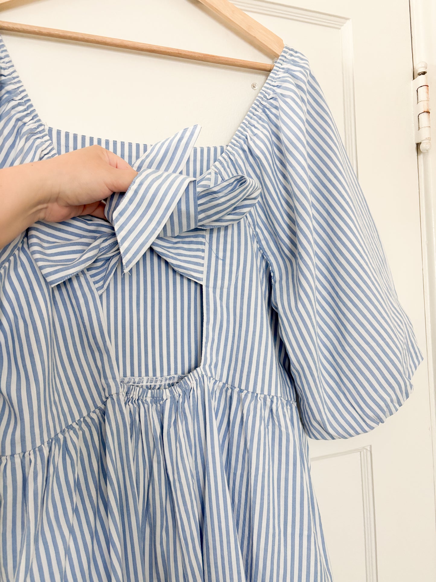 NWT Blue Striped Puff Sleeve Dress (XL)