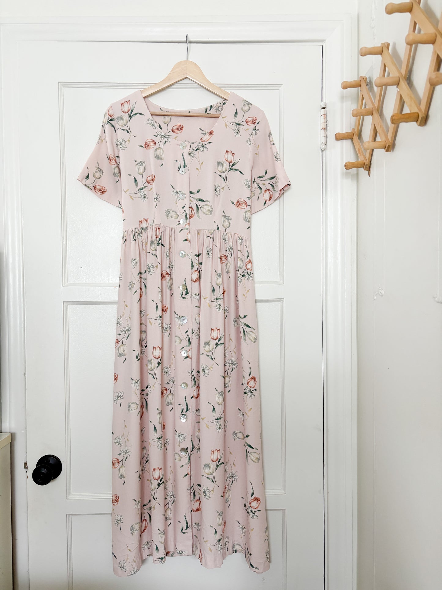 Vintage Floral Pink Dress