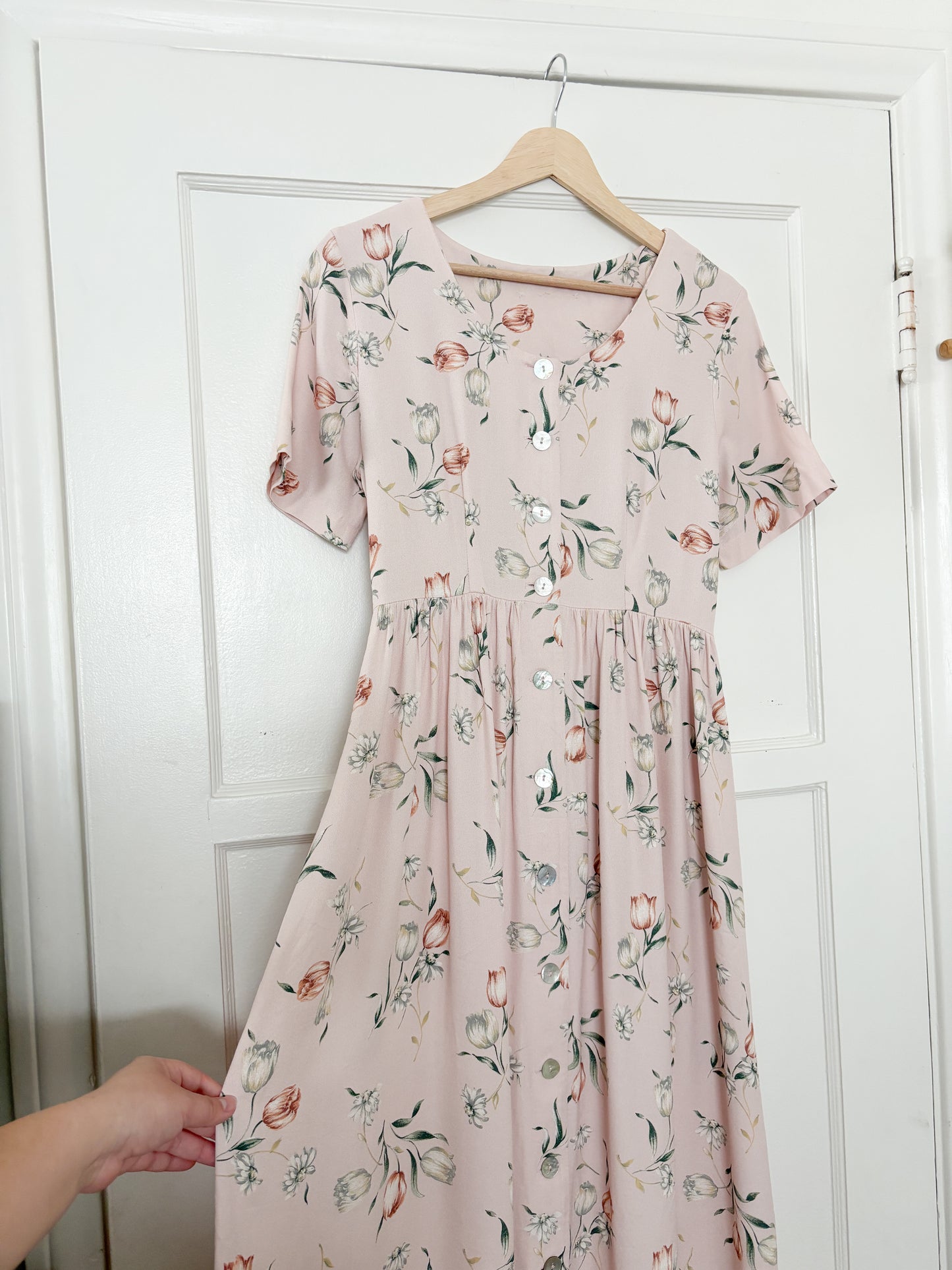 Vintage Floral Pink Dress