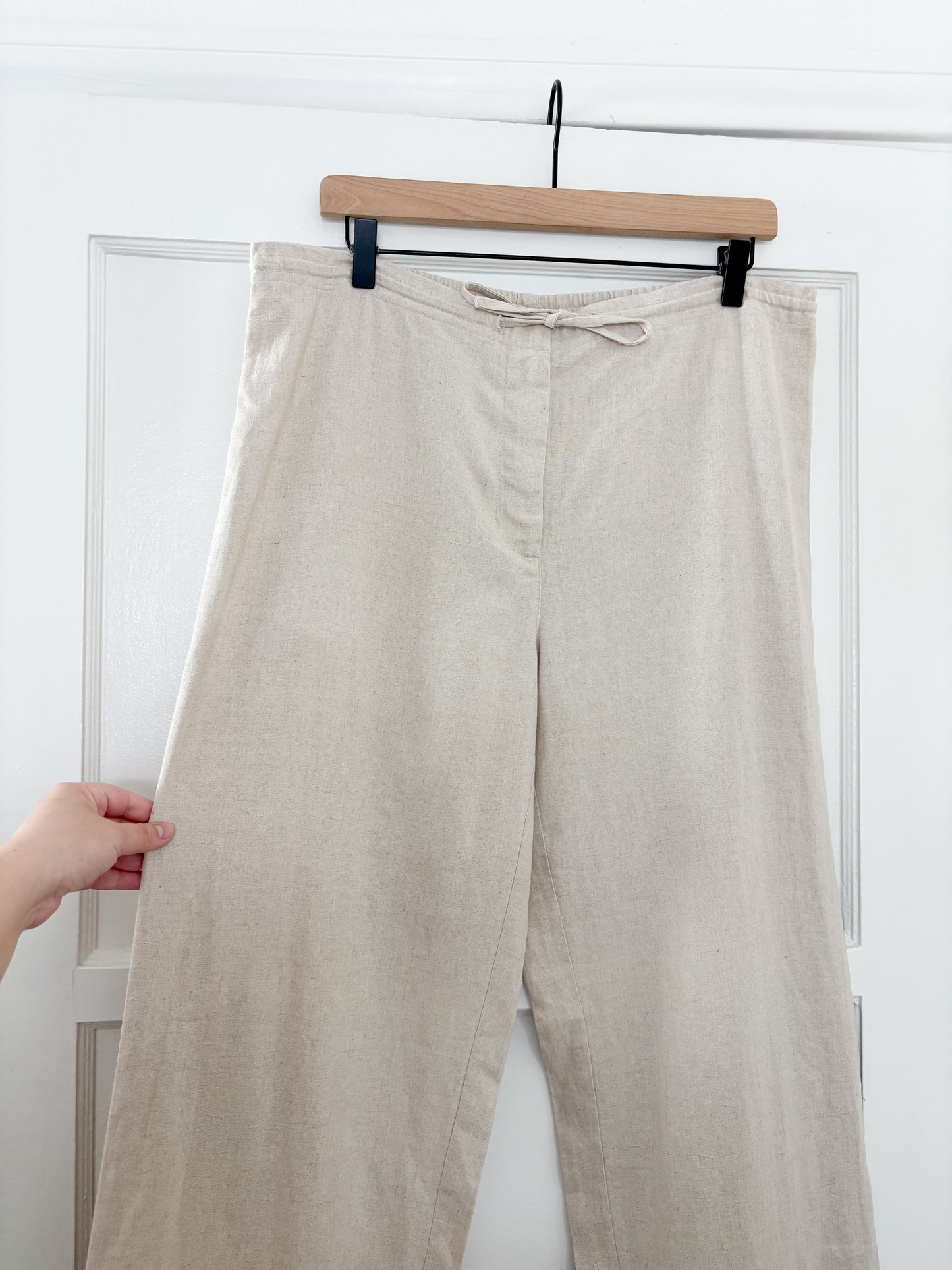Vintage Linen Blend Easy Pants (L)