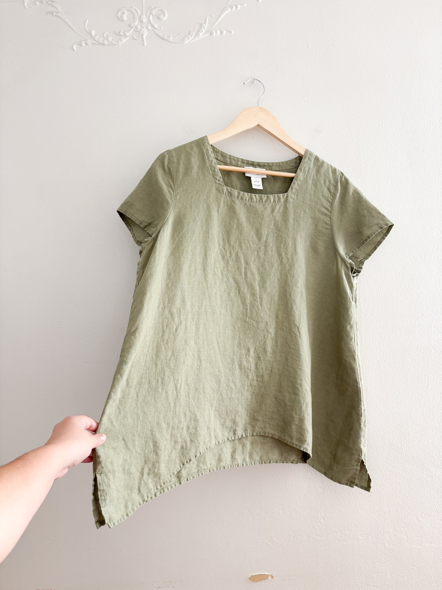 Peck & Peck Green Linen Blouse (L)