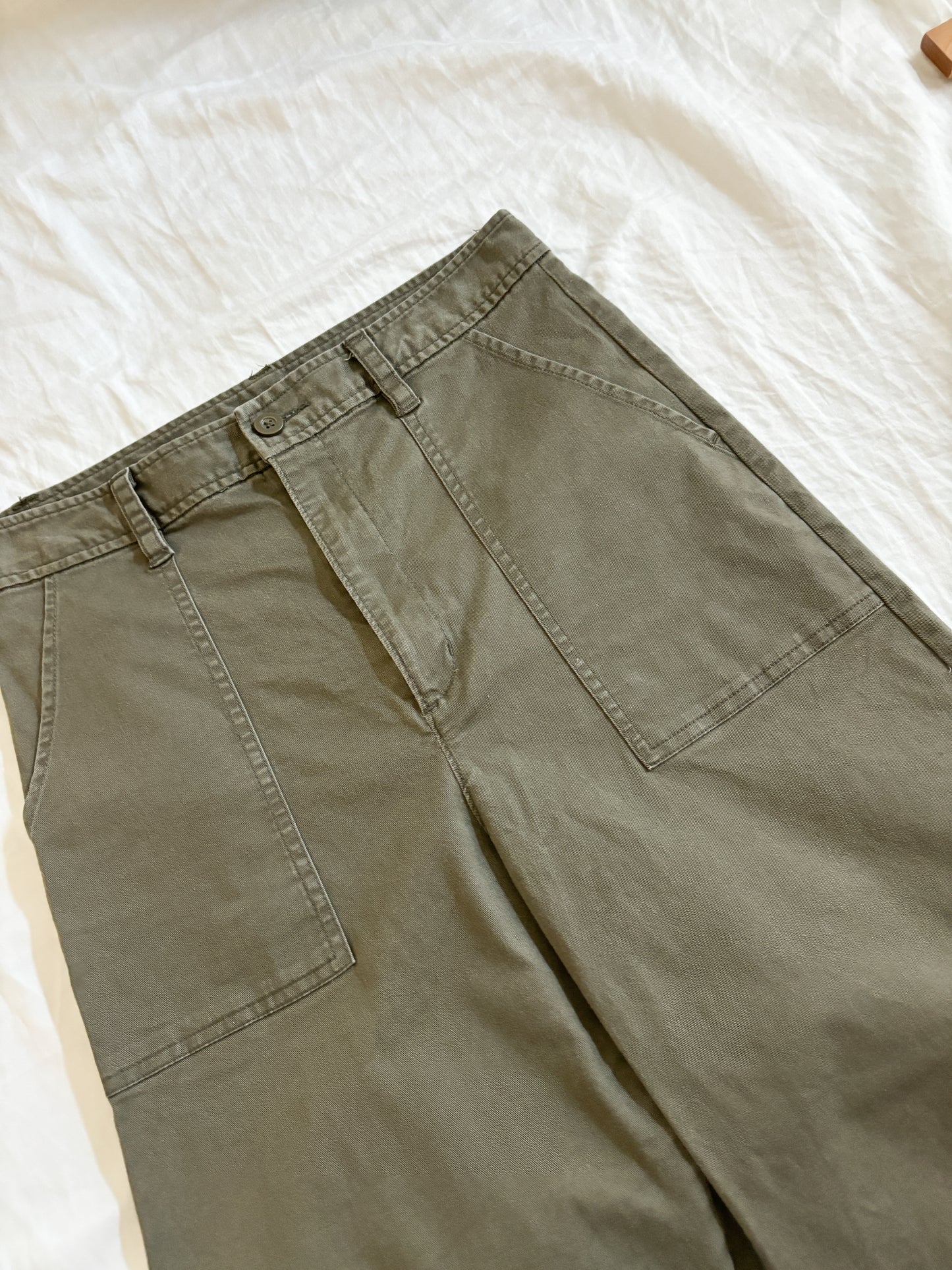 Olive Wide Leg Pants (26/27”)