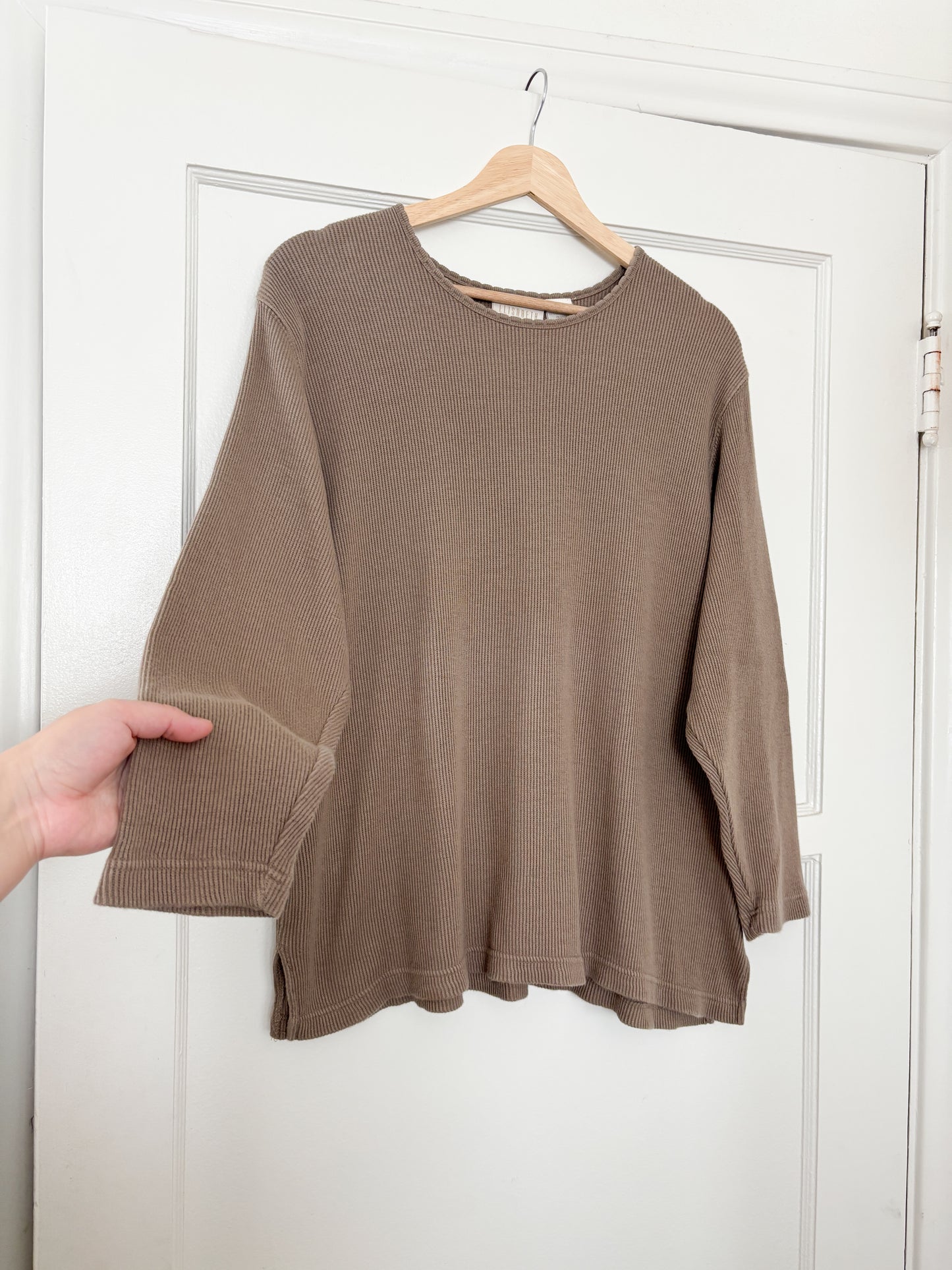 Vintage Liz Claiborne Ribbed Long Sleeve — Brown (L/XL)