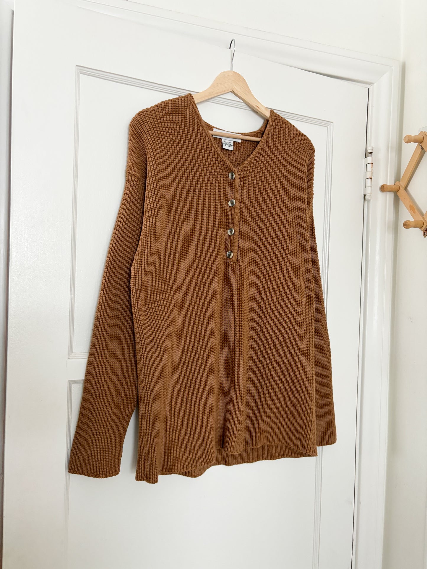 Vintage Henley Knit Sweater (L)