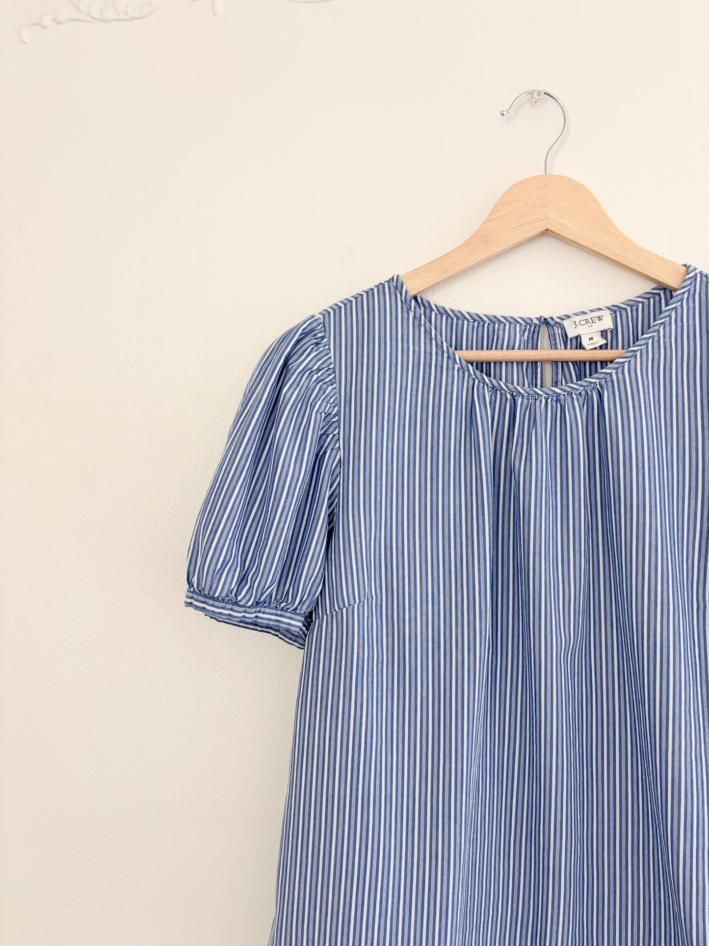 J Crew Striped Puff Sleeve Blouse (M)