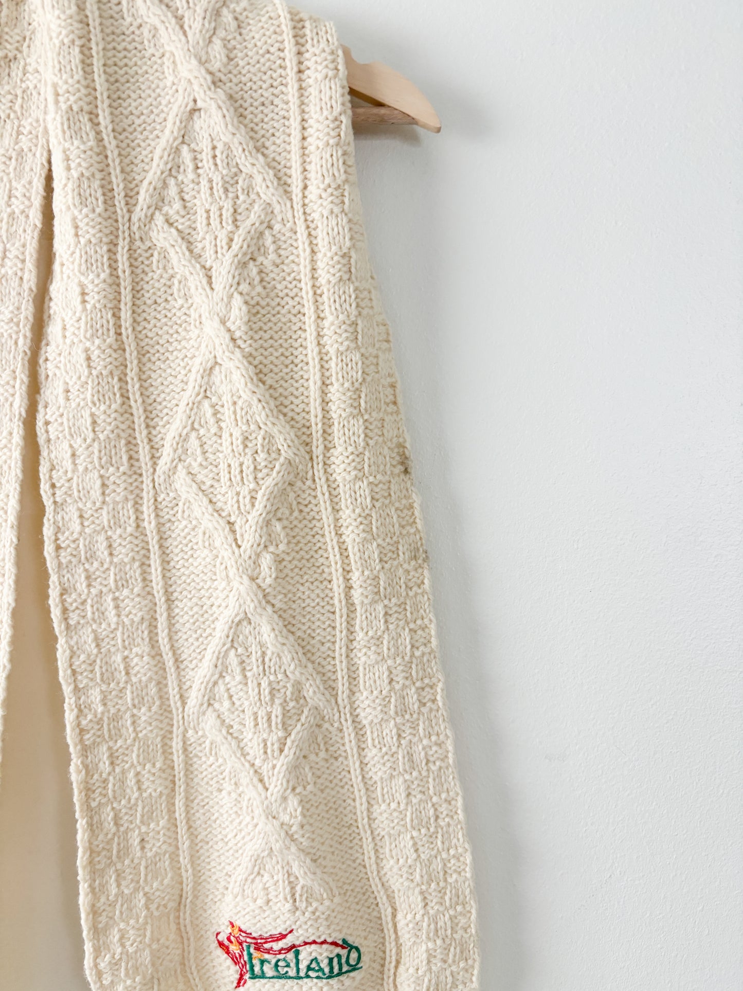 Vintage Ireland Wool Knit Scarf (OS)