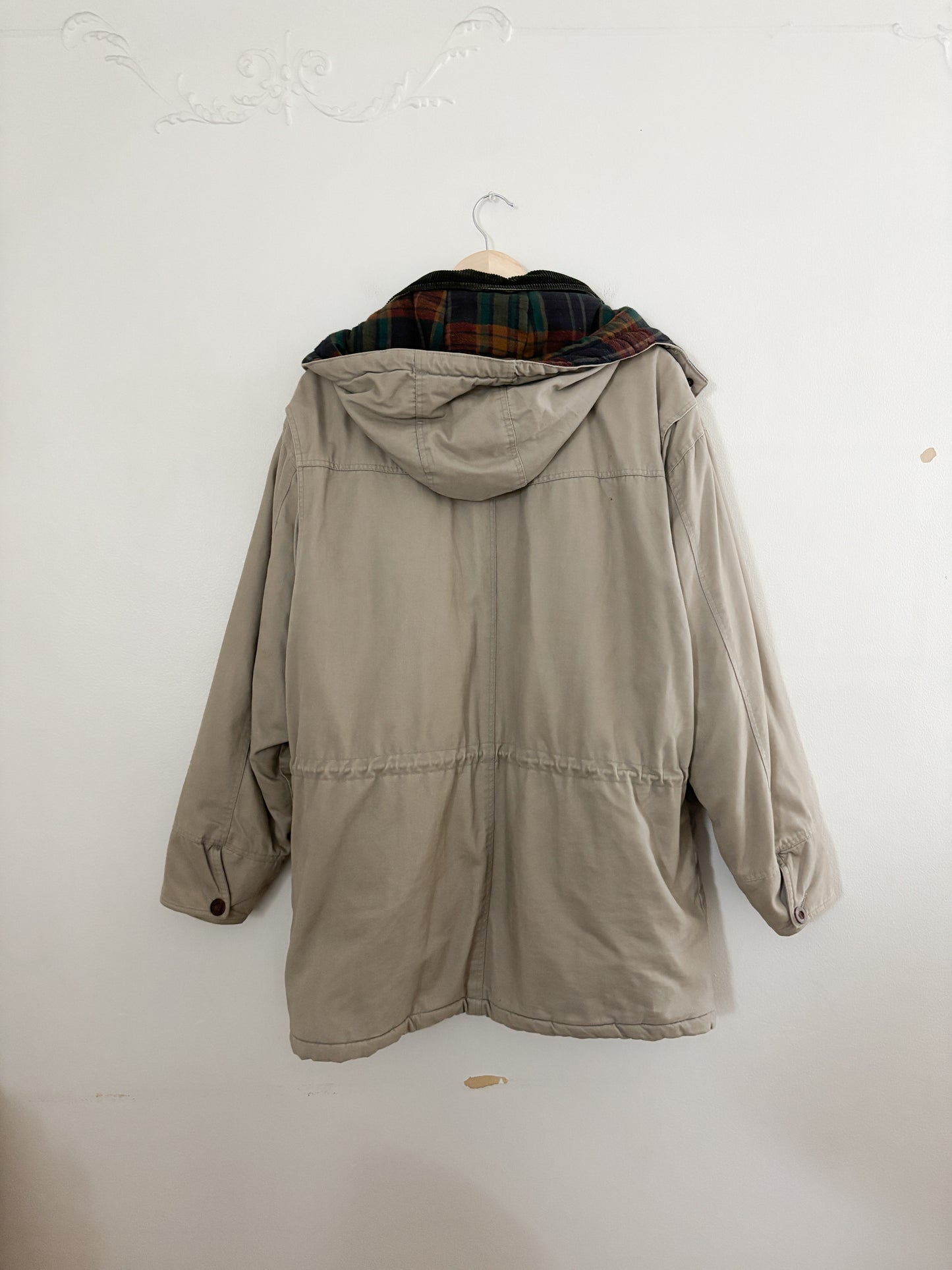Vintage Plaid Lined Jacket (L)