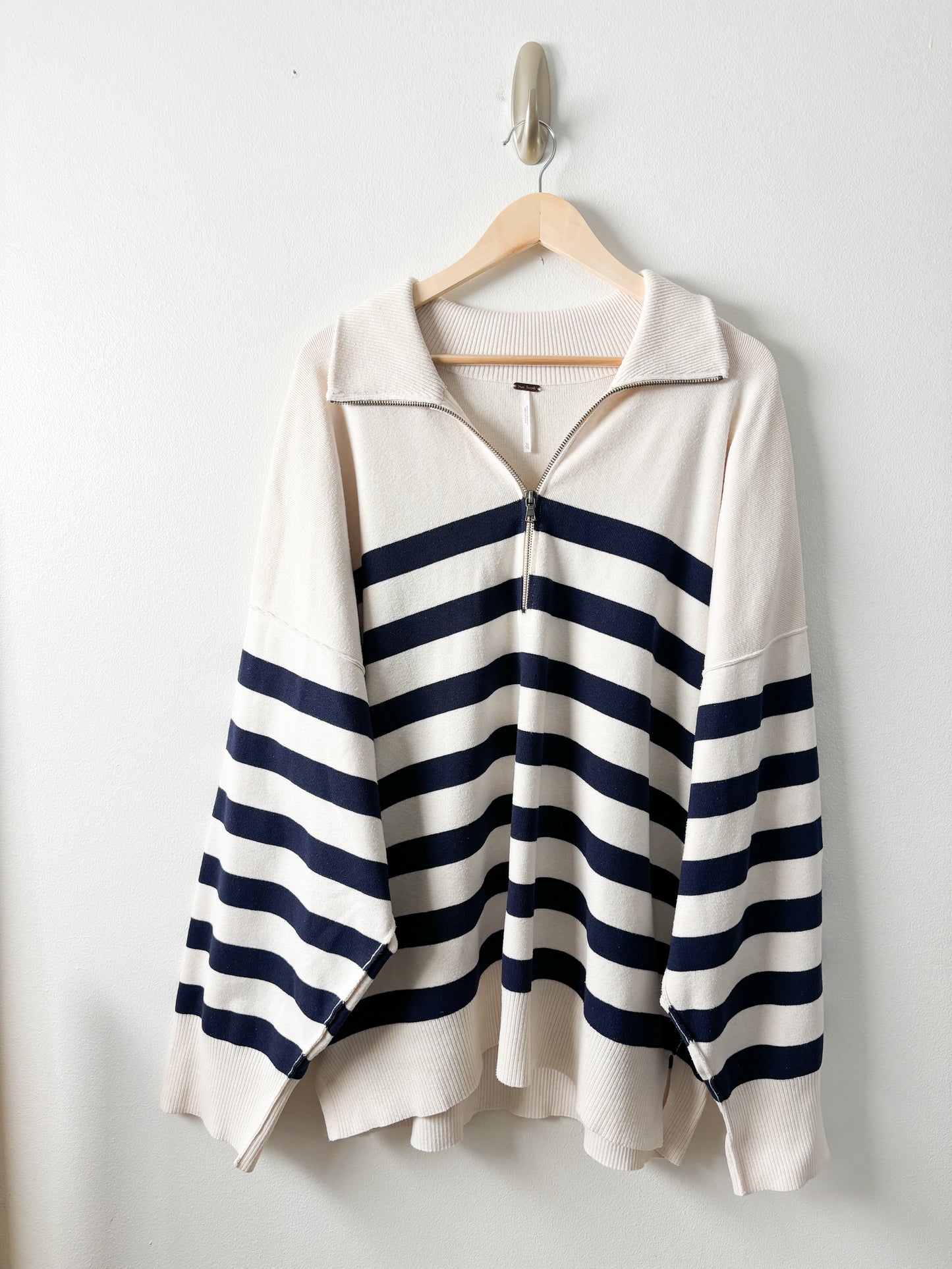 Free People Coastal Striped Quarter Zip