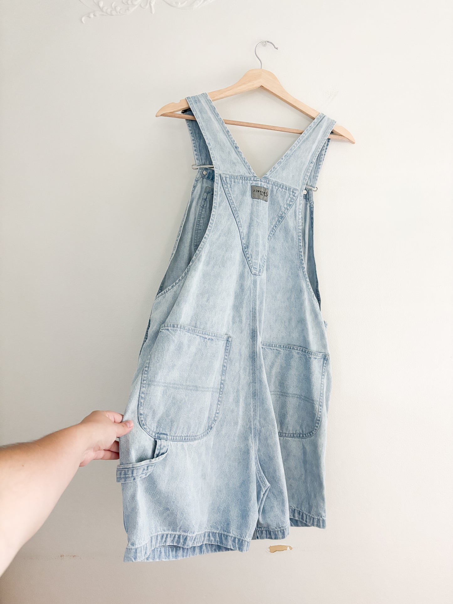 Vintage Riveted By Lee Light Wash Shortalls