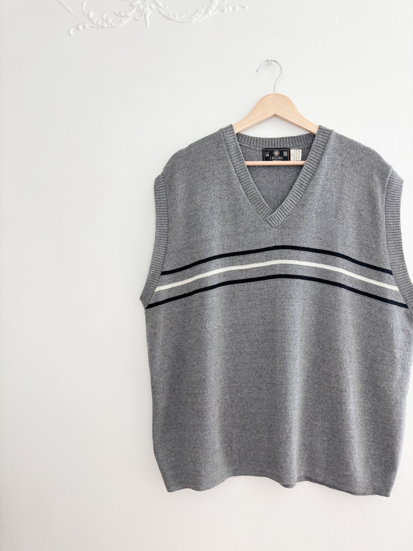 Vintage Striped Sweater Vest (XL)