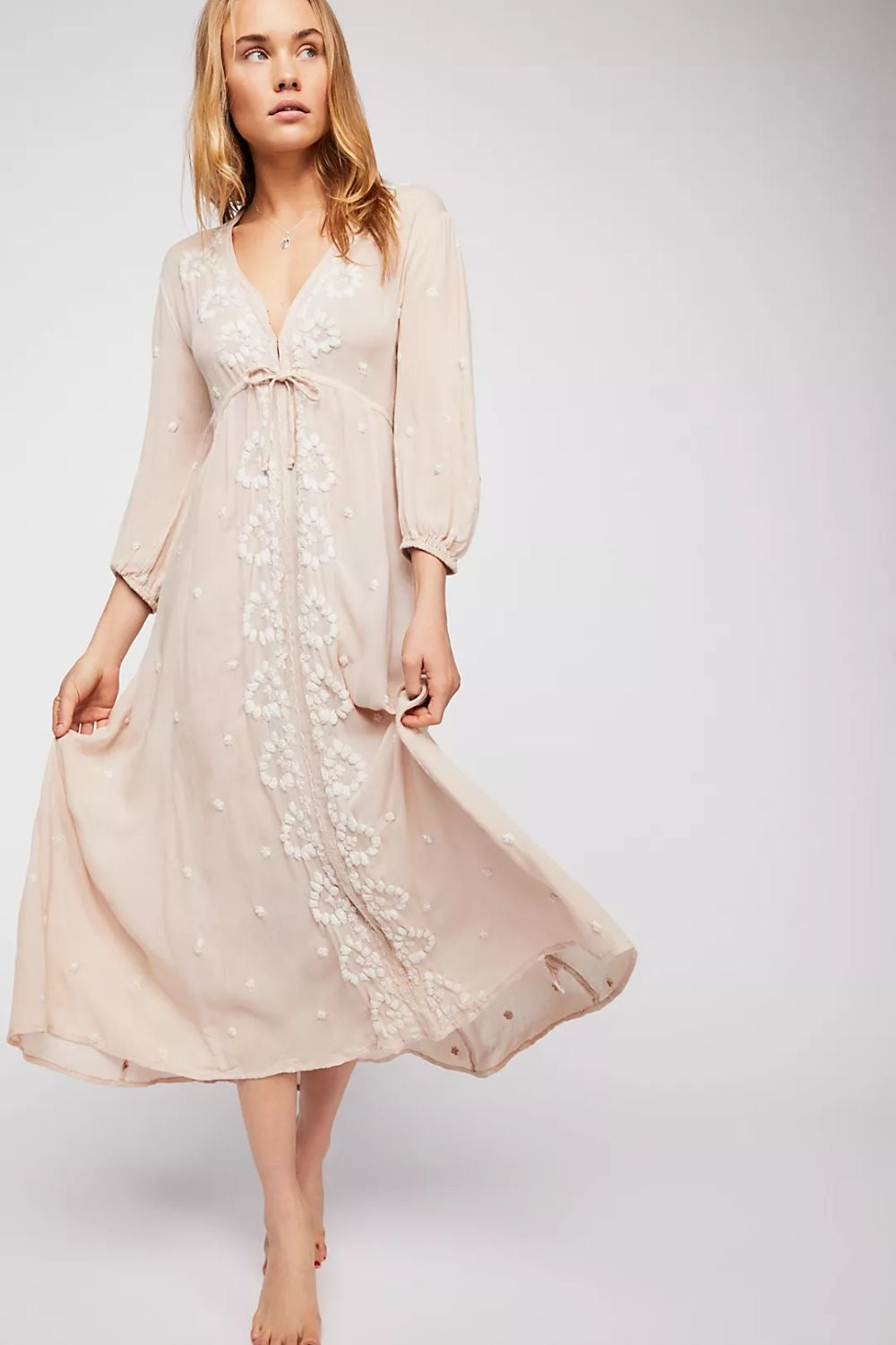 Free People Embroidered Fable Dress (S)