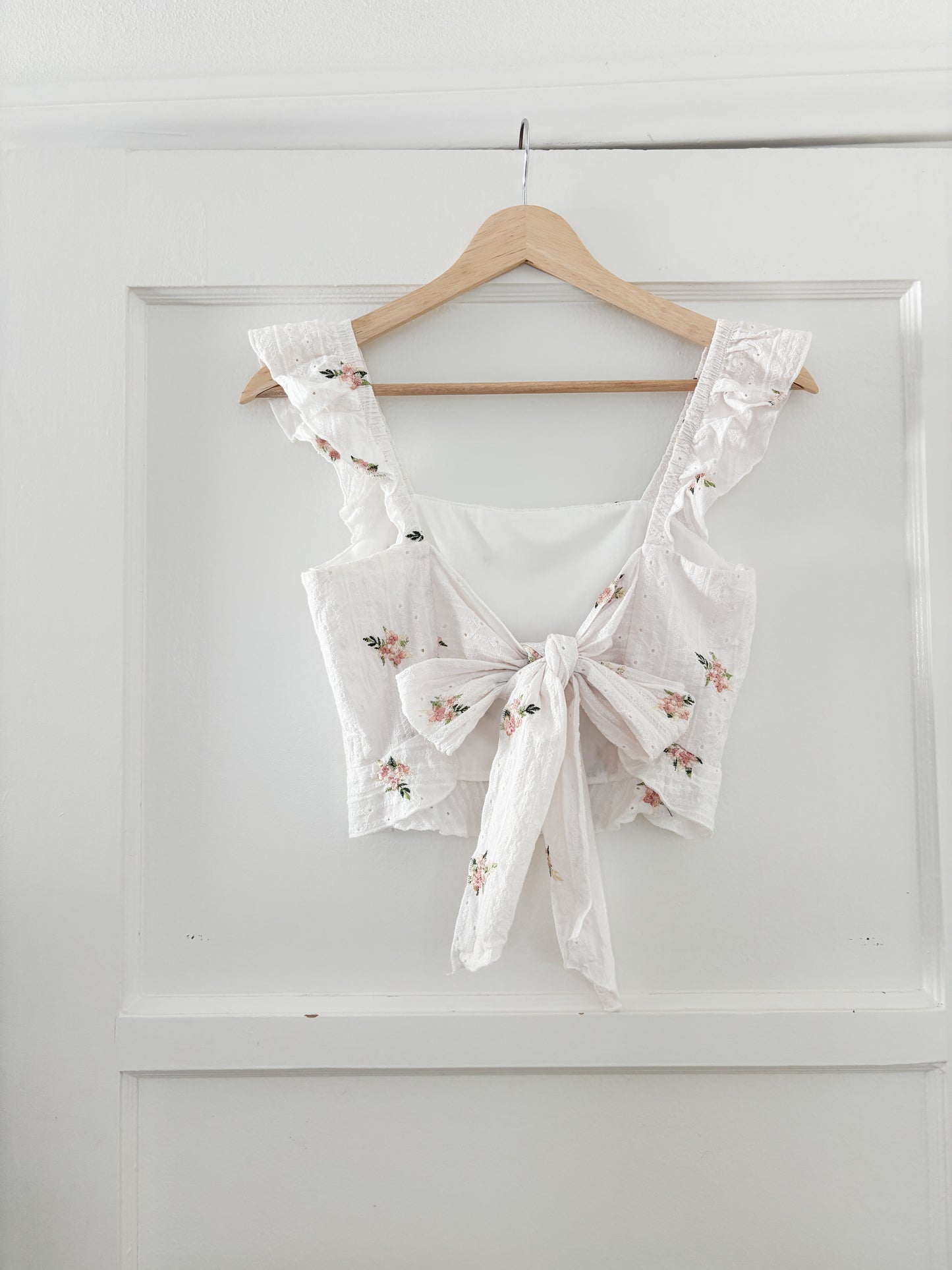 Floral Ruffle Crop Top (XS/S)