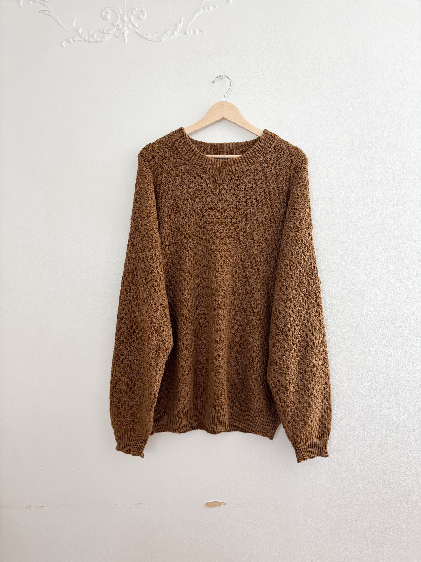 Vintage Brown Textured Sweater (M)