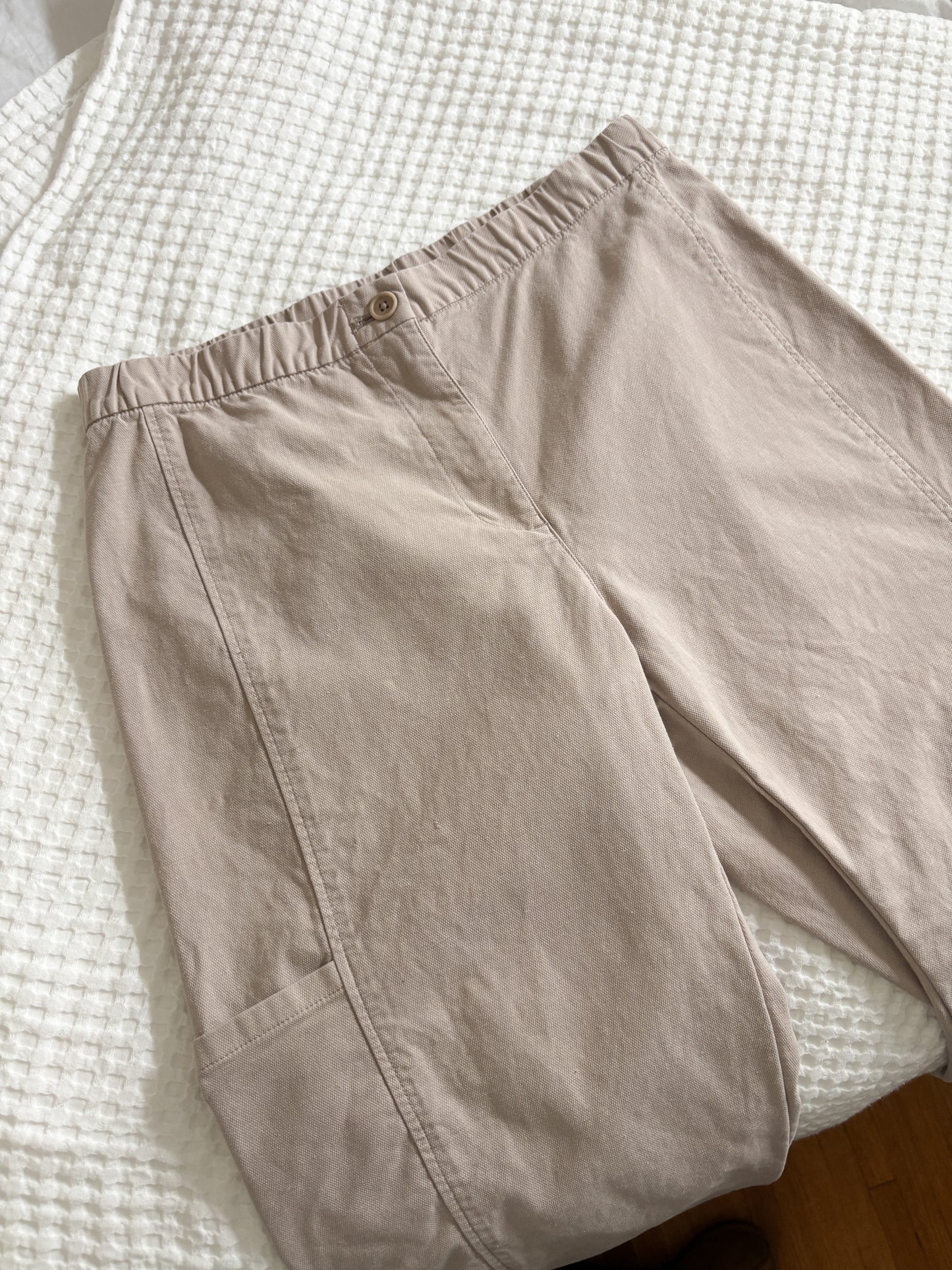 Eileen Fisher Cotton Hemp Stretch Lantern Pant (S)
