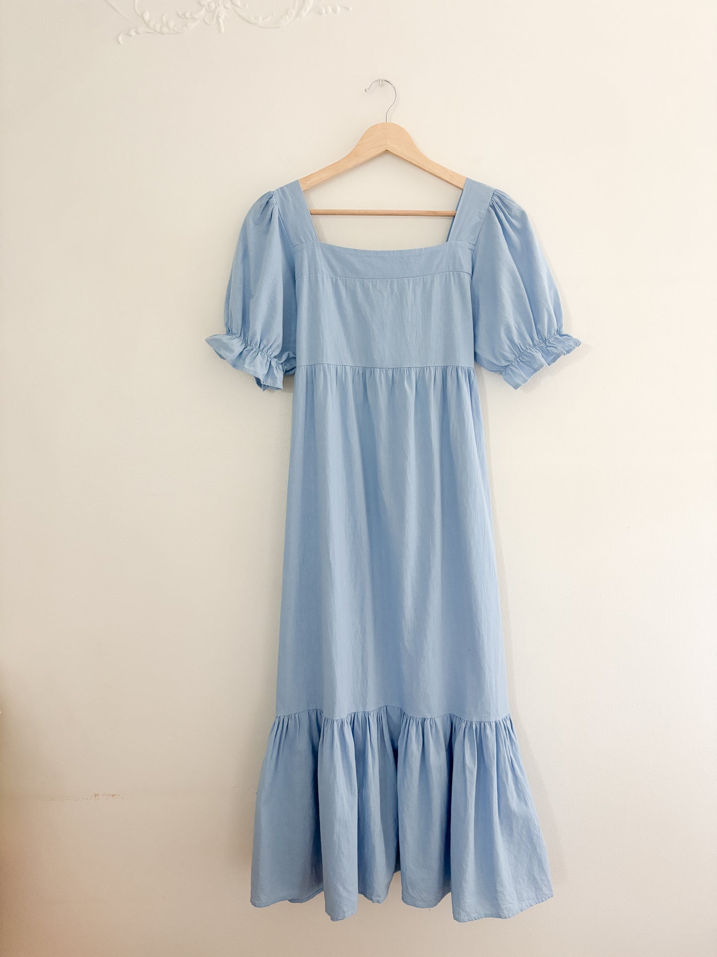 Blue Puff Sleeve Dress (S/M)